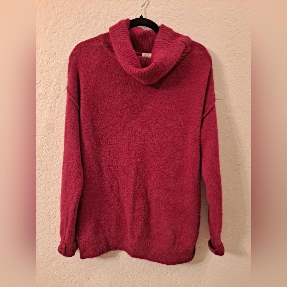 Caslon Cozy Red Turtleneck Long Sweater Size Medium